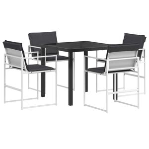 vidaXL Ensemble de salle &agrave; manger pour jardin 5 pc Blanc et anthracite