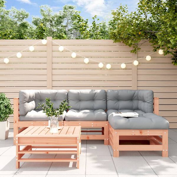 vidaXL Salon de jardin 5 pcs avec coussins bois massif douglas