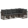 vidaXL Ensemble de canap&eacute; de jardin 5 pc Gris polyrotin