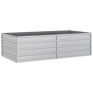 vidaXL Lit sur&eacute;lev&eacute; de jardin 160x80x45 cm Acier galvanis&eacute; Argent&eacute;