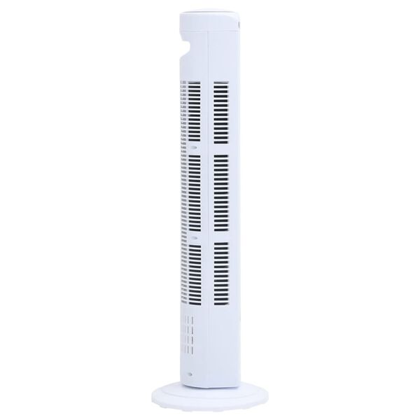 vidaXL Ventilateur tour avec t&eacute;l&eacute;commande et minuterie &Phi;24x80 cm Blanc