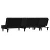 vidaXL Canap&eacute;-lit en forme de L noir 255x140x70 cm velours