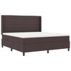 vidaXL Lit &agrave; ressorts avec matelas Marron fonc&eacute; 200 x 180 cm tissu
