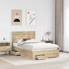 vidaXL Cadre de lit Ch&ecirc;ne Sonoma 135 x 190 cm Bois d'ing&eacute;nierie