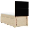 vidaXL Sommier &agrave; lattes de lit avec matelas Cr&egrave;me 90x200 cm Tissu