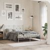 vidaXL T&ecirc;te de lit m&eacute;tal blanc 140 cm