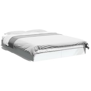 vidaXL Cadre de lit sans matelas blanc 140x200 cm bois d'ing&eacute;nierie