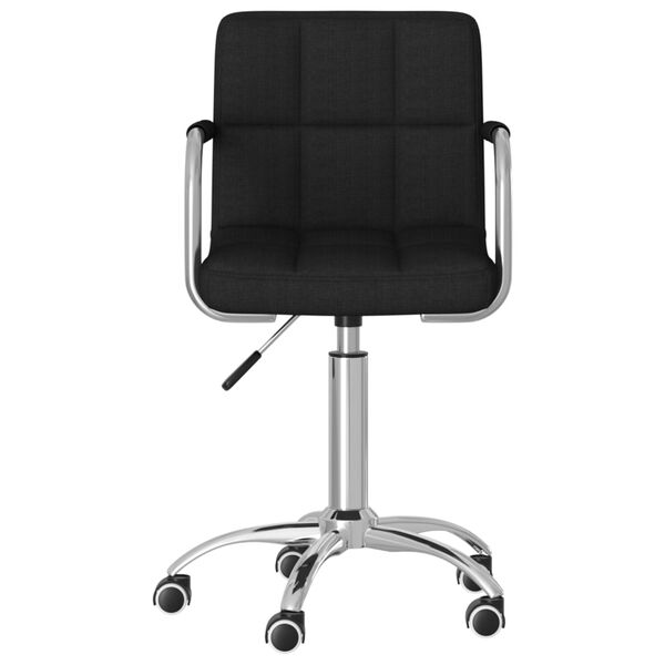 vidaXL Chaise pivotante de bureau Noir Tissu