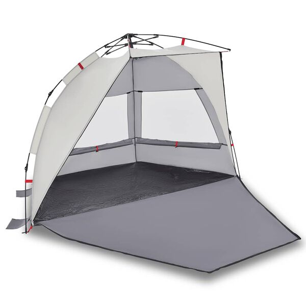 vidaXL Tente de plage 2 personnes gris lib&eacute;ration rapide imperm&eacute;able