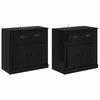 vidaXL Buffets 2 pc Ch&ecirc;ne noir 70 x 35,5 x 67,5 cm Bois d'ing&eacute;nierie