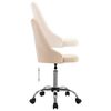 vidaXL Chaises de bureau roulantes lot de 2 Cr&egrave;me Tissu