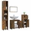 vidaXL Ensemble de meubles de salle de bain 4 pcs Ch&ecirc;ne fum&eacute; Bois