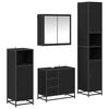 vidaXL Ensemble de mobilier de salle de bain 4 pc Ch&ecirc;ne noir
