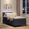 vidaXL Lit &agrave; ressort LED Gris fonc&eacute; et blanc 100 x 200 cm