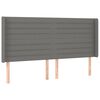 vidaXL T&ecirc;te de lit &agrave; LED Gris fonc&eacute; 203x16x118/128 cm Tissu