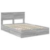 vidaXL Lit de Rangement Gris Sonoma 135 x 190 cm Bois d'ing&eacute;nierie