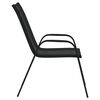 vidaXL Chaises empilables de jardin lot de 4 Noir Tissu textilène