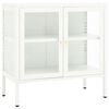 vidaXL Buffet Blanc 70x35x70 cm Acier et verre