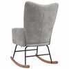 vidaXL Chaise &agrave; bascule Gris clair Velours