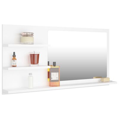 vidaXL Miroir de salle de bain blanc 90x10,5x45 cm bois d’ingénierie
