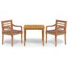vidaXL Ensemble &agrave; manger de jardin coussins 3 pcs Bois de teck massif