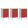 vidaXL Placard de travail 3 pcs Rouge et Gris 75 x 45 x 85 cm