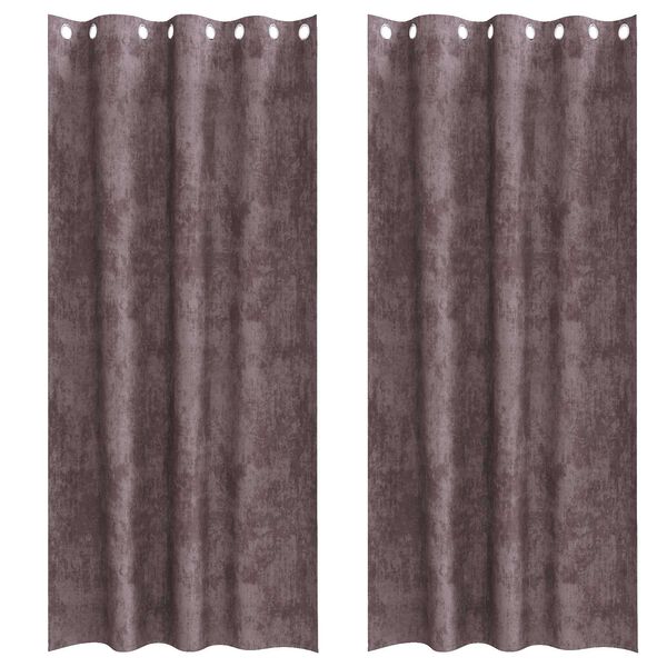 vidaXL Rideaux en velours 2 pcs Marron 225 x 140 cm Velours