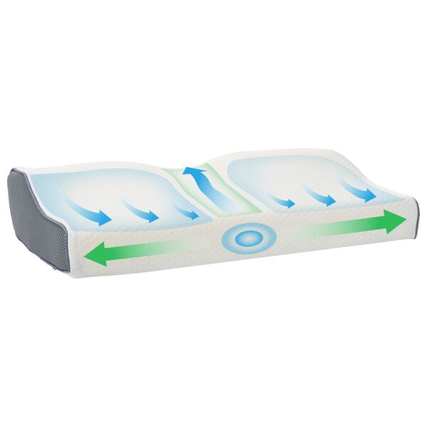 vidaXL Coussin cervical Blanc Mousse &agrave; m&eacute;moire de forme