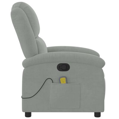 vidaXL Fauteuil de massage inclinable gris clair velours