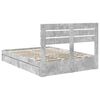 vidaXL Lit de Rangement Gris b&eacute;ton 150 x 200 cm Bois d'ing&eacute;nierie