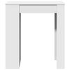 vidaXL Table de bar avec &eacute;tag&egrave;res blanc bois d'ing&eacute;nierie
