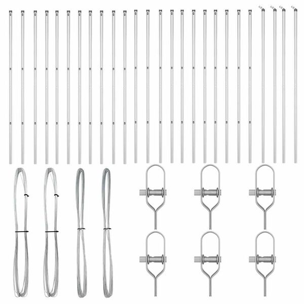 vidaXL Poteau de cl&ocirc;ture. 26 pcs Gris 3,2 x 3,2 x 170 cm