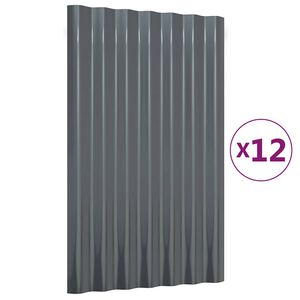 vidaXL Panneaux de toit 12 pcs Acier galvanis&eacute; Anthracite 60x36 cm