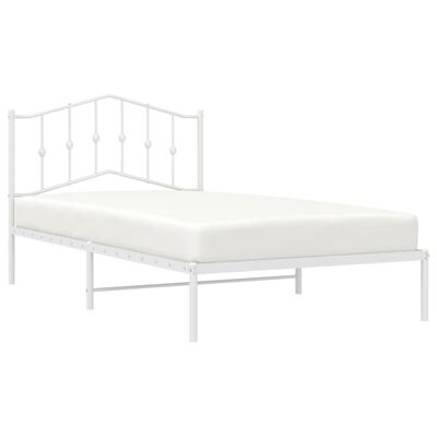 vidaXL Cadre de lit métal sans matelas et tête de lit blanc 100x200 cm