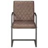 vidaXL Chaises &agrave; manger cantilever lot de 4 marron cuir v&eacute;ritable
