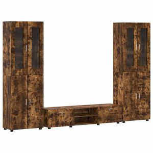 vidaXL Ensemble meuble TV FLORIN 3 pc Ch&ecirc;ne fum&eacute; Bois d'ing&eacute;nierie
