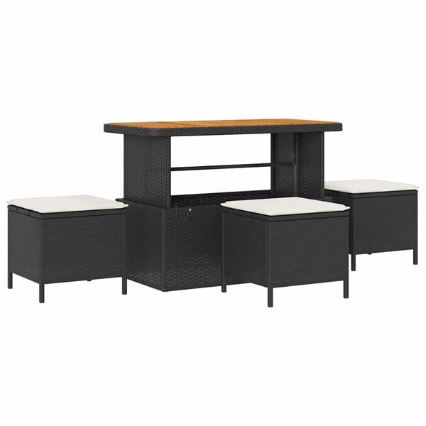 vidaXL Ensemble de canap&eacute; de jardin 10 pcs Noir et Cr&egrave;me Poly Rattan