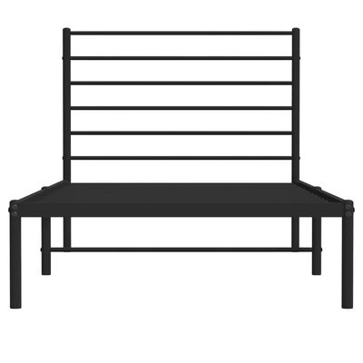 vidaXL Cadre de lit métal sans matelas avec tête de lit noir 100x200cm