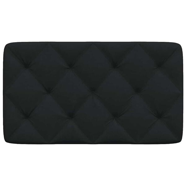 vidaXL Coussin de t&ecirc;te de lit noir 80 cm tissu