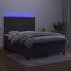 vidaXL Sommier &agrave; lattes de lit avec matelas LED Gris fonc&eacute; 140x190 cm