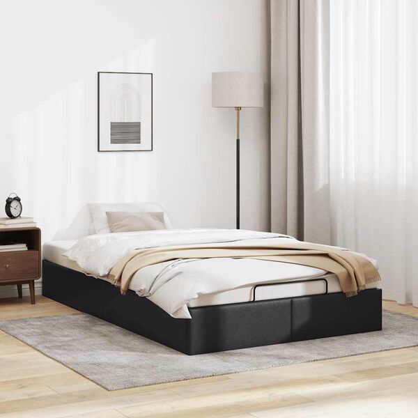 vidaXL Cadre de lit ottoman sans matelas noir 120x200 cm similicuir