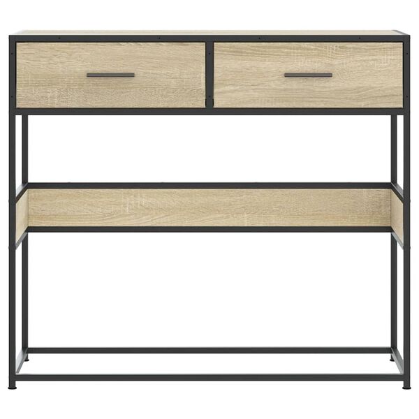 vidaXL Table console ch&ecirc;ne sonoma 90x35x80 cm bois d'ing&eacute;nierie