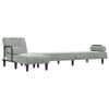 vidaXL Canap&eacute;-lit en forme de L gris clair 260x140x70 cm velours
