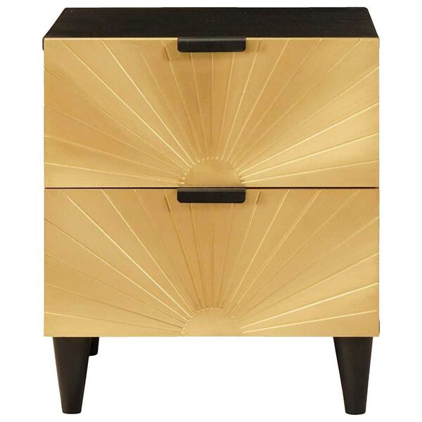 vidaXL Cabinet de chevet avec tiroir Noir et or 40 x 33,5 x 46 cm