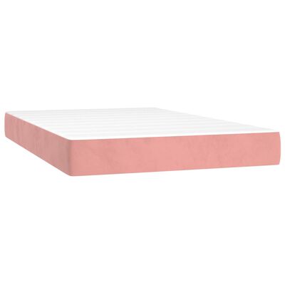 vidaXL Sommier à lattes de lit avec matelas LED Rose 120x200cm Velours