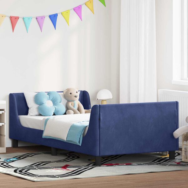 vidaXL Cadre de lit pour enfants avec t&ecirc;te de lit Bleu police