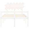 vidaXL Lit pour personne &acirc;g&eacute;e sans matelas blanc 120x200cm bois massif