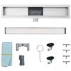 vidaXL Drain de Douche avec Couverture en Verre Noir 70 cm