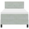 vidaXL Lit &agrave; ressorts avec matelas Gris clair 90 x 200 cm Velours