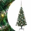 vidaXL Sapin de No&euml;l artificiel pr&eacute;-&eacute;clair&eacute; Vert 120 cm PVC et m&eacute;tal